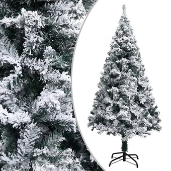 Bricomarché Vidaxl sapin de noël artificiel avec neige floquée vert 150 cm pvc offre
