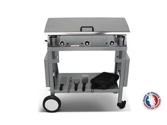 Bricomarché Pack plancha électrique planchaelec lux 830 inox - chariot monceau offre