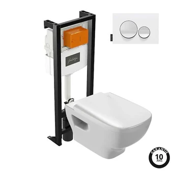 Bricomarché Pack wc suspendu sans bride jacob delafon struktura+ bâti-support + plaque blanc brillant/blanc mat offre