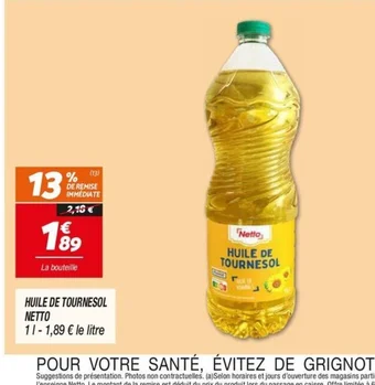 Netto HUILE DE TOURNESOL NETTO offre
