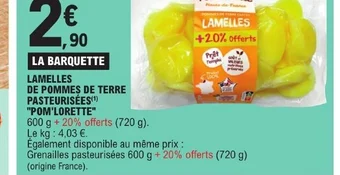 E.Leclerc LAMELLES DE POMMES DE TERRE offre