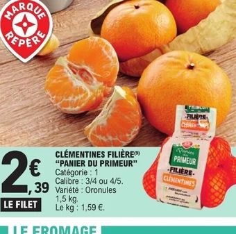 E.Leclerc CLÉMENTINES FILIÈRE PANIER DU PRIMEUR offre