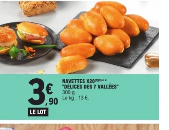 E.Leclerc NAVETTES X20 DÉLICES DES 7 VALLÉES offre