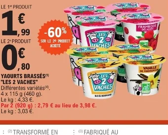 YAOURTS BRASSÉS LES 2 VACHES