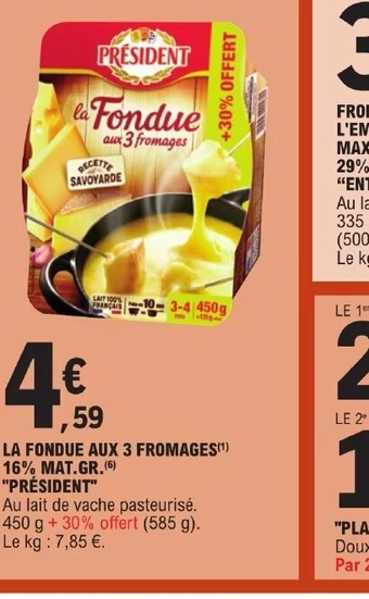E.Leclerc LA FONDUE AUX 3 FROMAGES offre