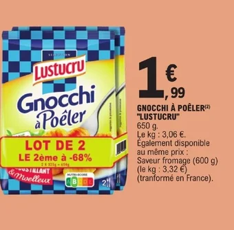 E.Leclerc GNOCCHI À POÊLER LUSTUCRU" offre