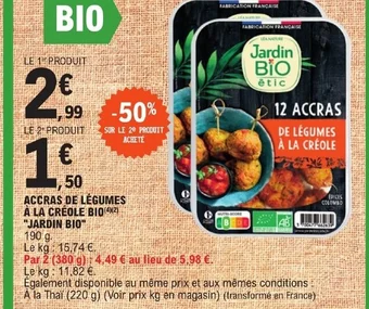 E.Leclerc ACCRAS DE LÉGUMES A LA CRÉOLE BIO offre