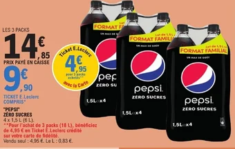 E.Leclerc PEPSI ZÉRO SUCRES offre