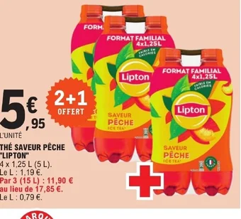 E.Leclerc THÉ SAVEUR PÊCHE LIPTON offre