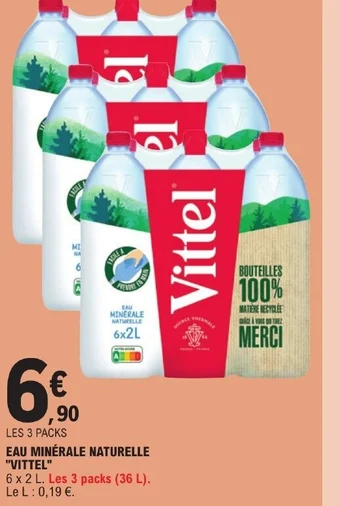 E.Leclerc EAU MINÉRALE NATURELLE "VITTEL" offre