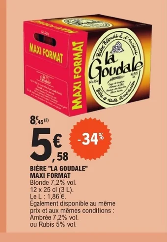 E.Leclerc BIÈRE "LA GOUDALE" MAXI FORMAT offre