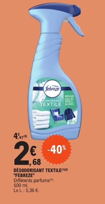 E.Leclerc DÉSODORISANT TEXTILE FEBREZE offre