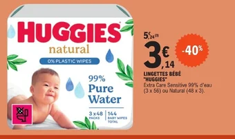 E.Leclerc LINGETTES BÉBÉ HUGGIES offre