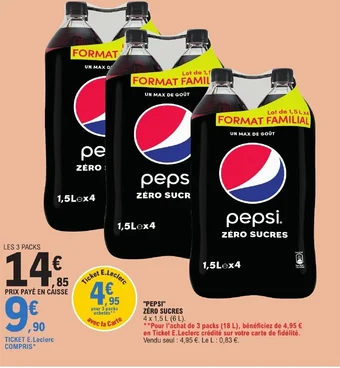 E.Leclerc "PEPSI ZÉRO SUCRES offre