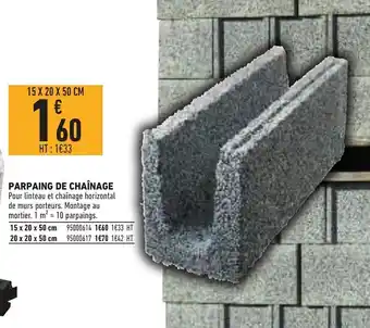 Parpaing de chaînage