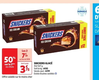 Auchan SNICKERS GLACÉ offre