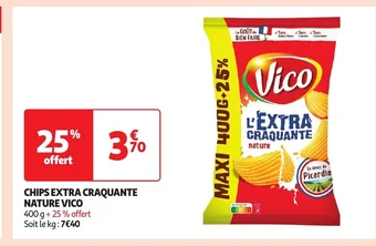 Auchan CHIPS EXTRA CRAQUANTE NATURE VICO offre