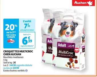 Auchan CROQUETTES MULTICROC CHIEN AUCHAN offre