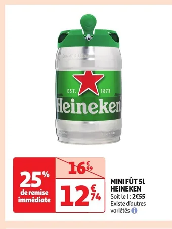 Auchan MINI FÛT 5L HEINEKEN offre