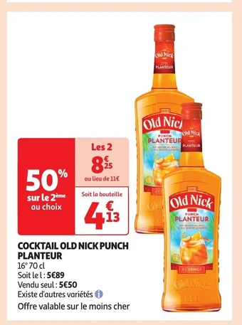 Auchan COCKTAIL OLD NICK PUNCH PLANTEUR offre