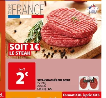 Auchan STEAKS HACHÉS PUR BŒUF offre