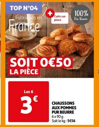Auchan CHAUSSONS AUX POMMES PUR BEURRE offre