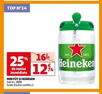Auchan MINI FÛT 5L HEINEKEN offre