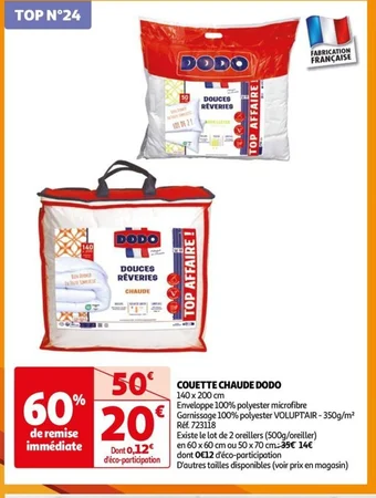 Auchan COUETTE CHAUDE DODO offre