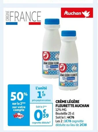 Auchan CREME LEGERE FLEURETTE Auchan offre