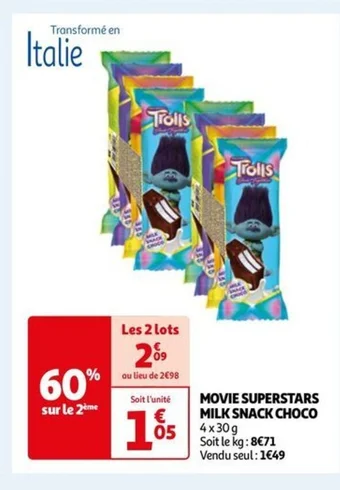 MOVIE SUPERSTARS MILK SNACK CHOCO