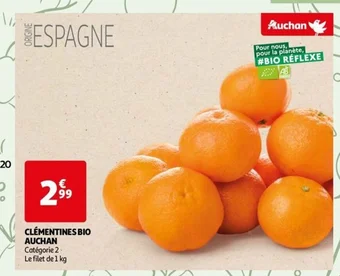 Auchan CLÉMENTINES BIO AUCHAN offre