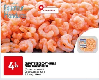 Auchan CREVETTES DÉCORTIQUÉES CUITES RÉFRIGÉRÉES offre