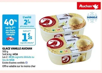 Auchan GLACE VANILLE AUCHAN offre