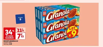 Auchan BISCUITS GRANOLA LU offre