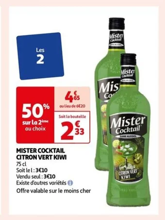 Auchan MISTER COCKTAIL CITRON VERT KIWI offre