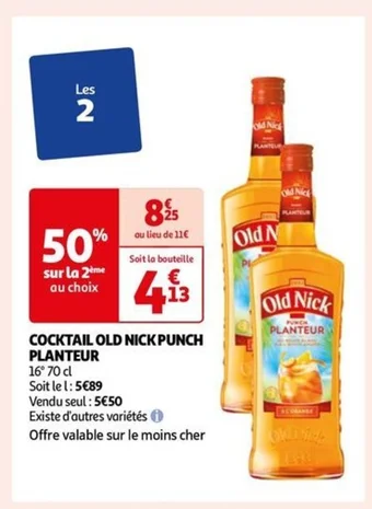 Auchan COCKTAIL OLD NICK PUNCH PLANTEUR offre