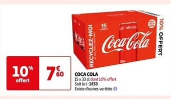 Auchan CocaRECYCLEZ-MOI Cola offre