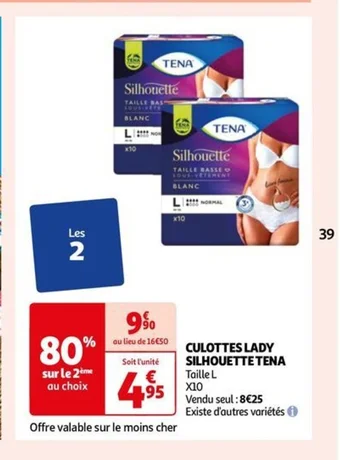 Auchan CULOTTES LADY SILHOUETTE TENA offre