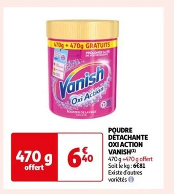 Auchan POUDRE DÉTACHANTE OXI ACTION VANISH offre