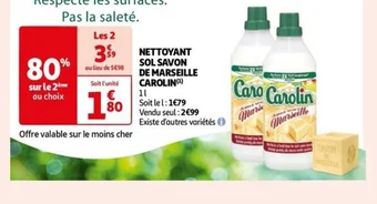 Auchan NETTOYANT SOL SAVON DE MARSEILLE CAROLIN offre
