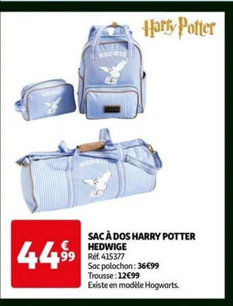 Auchan SAC À DOS HARRY POTTER HEDWIGE offre