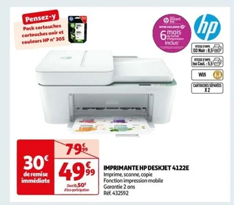 Auchan IMPRIMANTE HP DESKJET 4122E offre