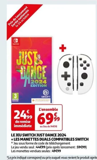 LE JEU SWITCH JUST DANCE 2024 + LES MANETTES DUALS COMPATIBLES SWITCH