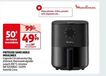 Auchan FRITEUSE SANS HUILE MOULINEX offre