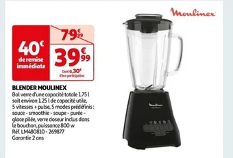 Auchan BLENDER MOULINEX offre