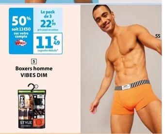 Auchan Boxers homme VIBES DIM offre
