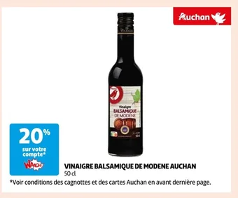 Auchan VINAIGRE BALSAMIQUE DE MODENE AUCHAN 50 cl offre