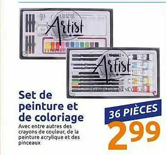 Action Set De Peinture Et De Coloriage offre