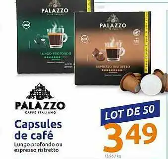 Action Capsules De Café Palazzo offre