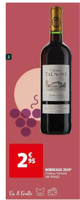 Auchan Direct Bordeaux 2019 Château Talmont offre